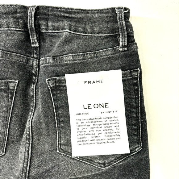 Frame Le One Skinny Teller Jean in Two Tone Wash Blue Dark Gray Denim Size 1 NWT - Picture 9 of 9